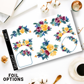 Maroon Bloom Florals || Decorative Foiled Sheet