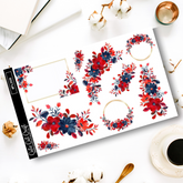 Winter Reds Florals || Decorative Foiled Sheet