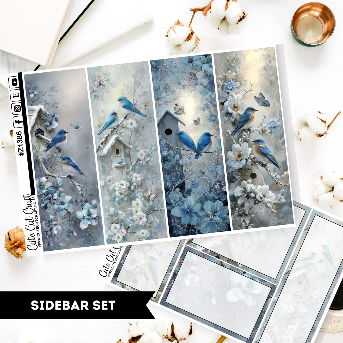 Winter Bird Sidebar Set