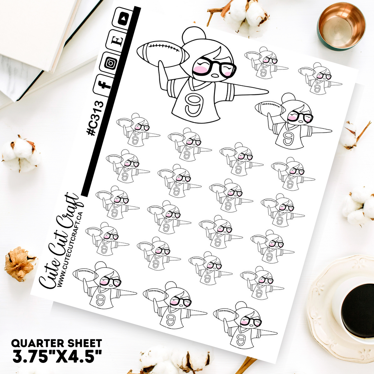 Football Throw #313 || Planner Paige