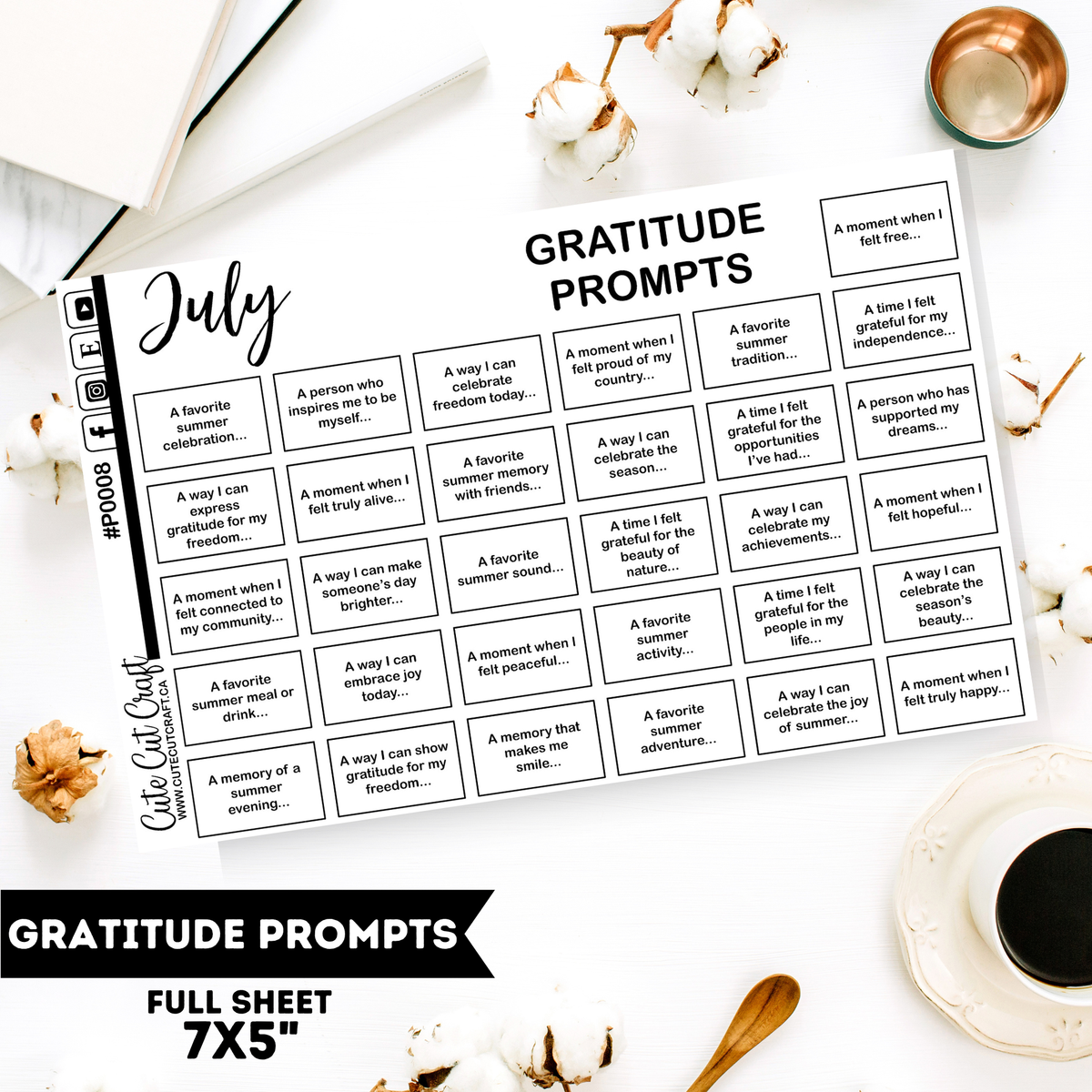 July Gratitude Prompts