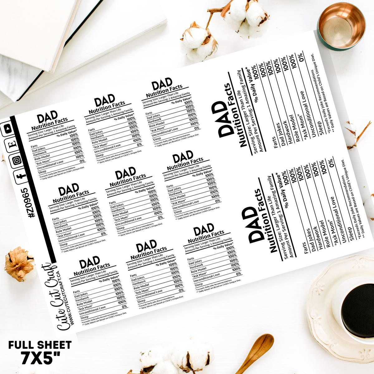 Dad Facts || Quote Sheet