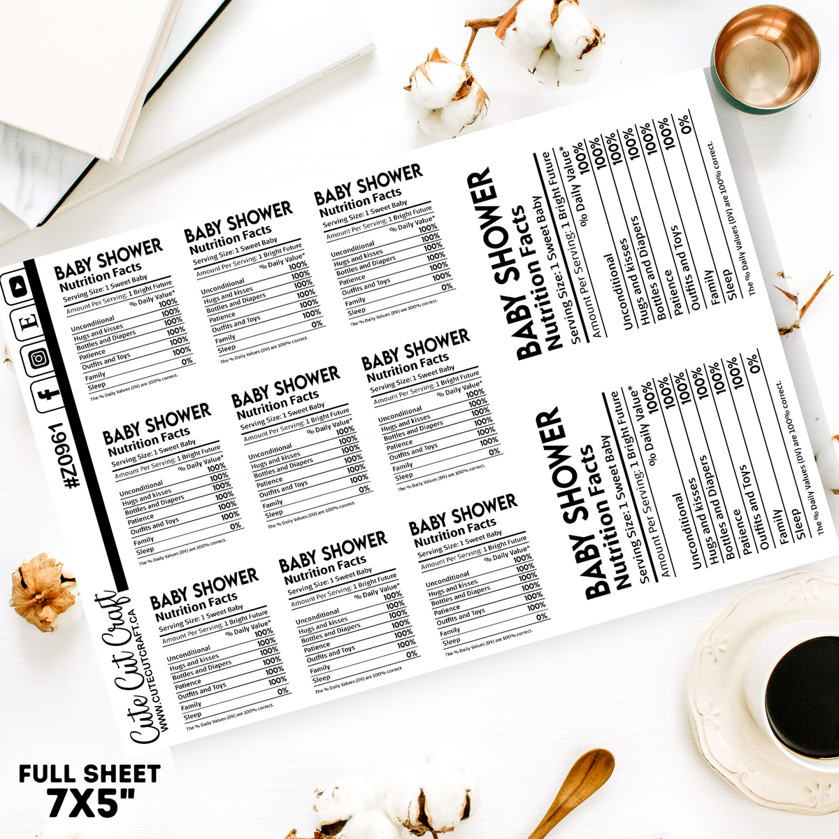 Baby Shower Facts || Quote Sheet