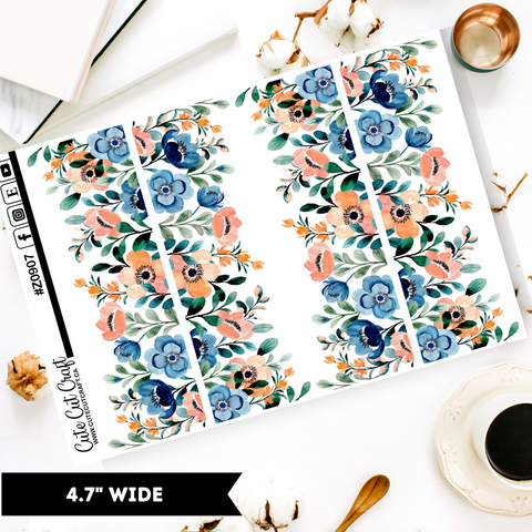 Blue Florals || Border Collection
