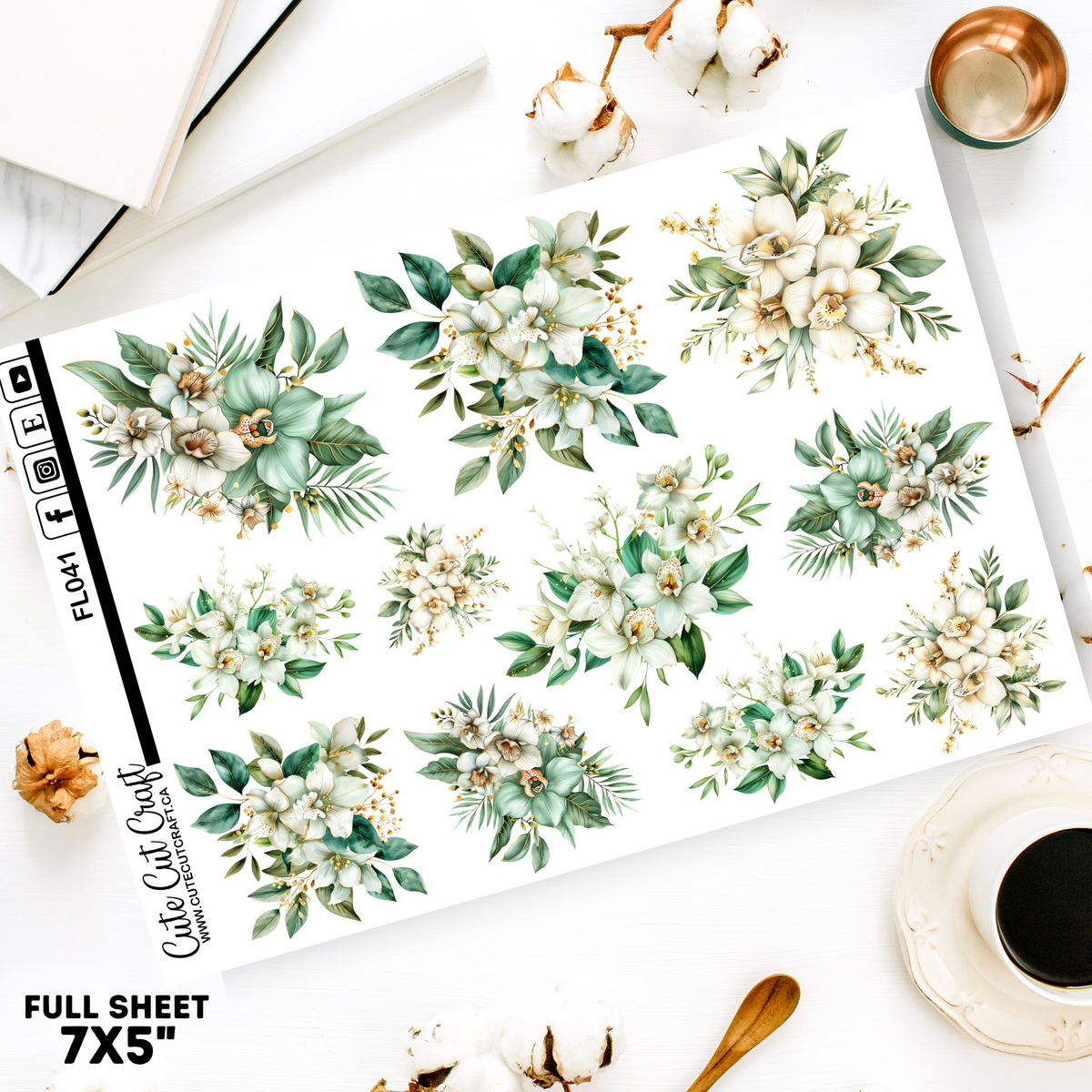 Green Spring Florals || Decorative Sheet