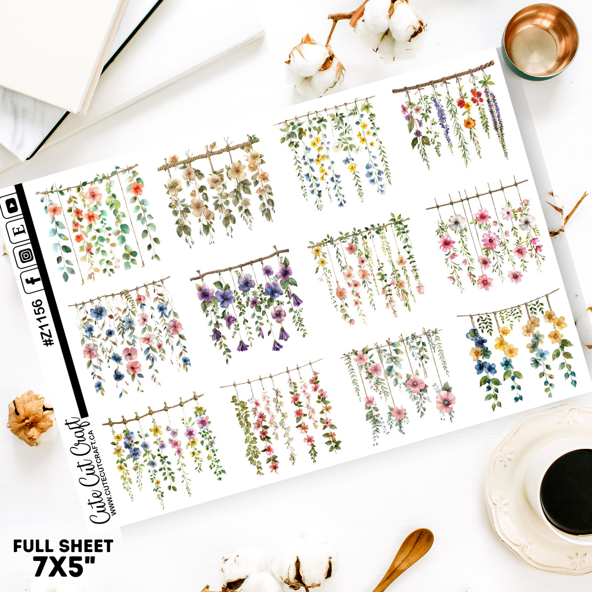 Cascading Florals || Decorative Sheet