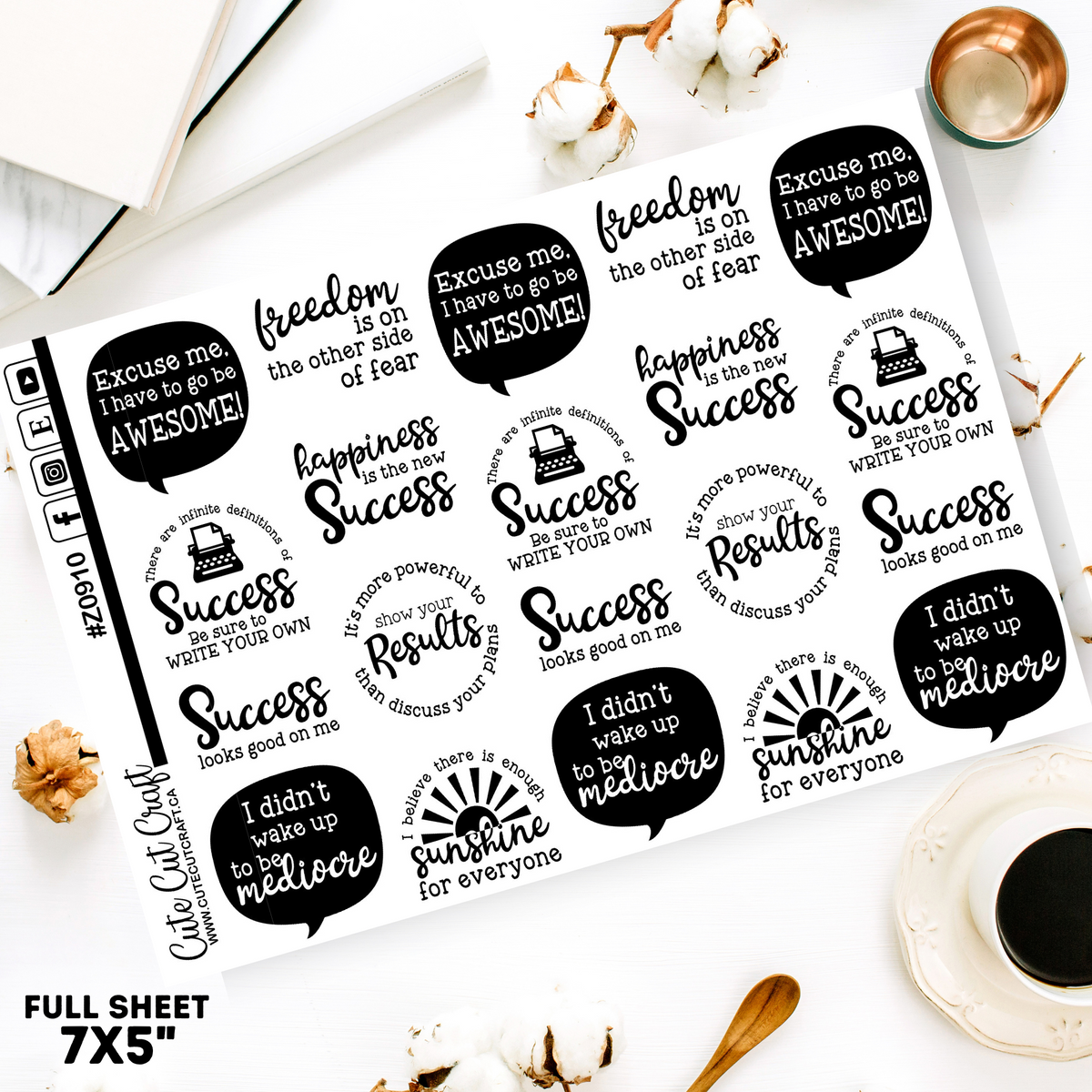Success Quotes || Deco Sheet