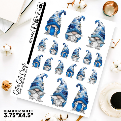 Cobalt Floral Gnomes