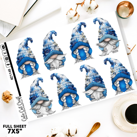 Cobalt Floral Gnomes