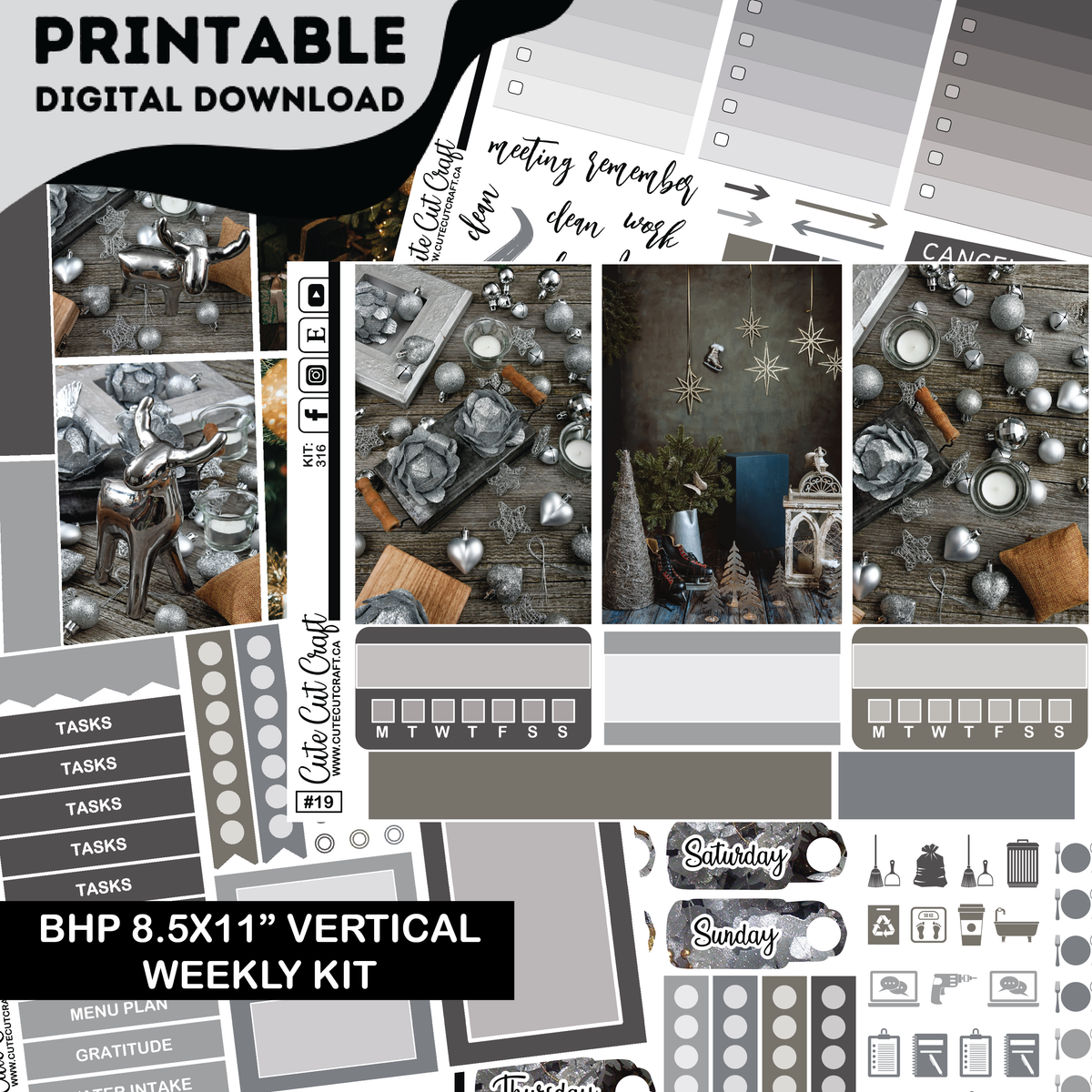 Silver Christmas #316 || Big HP [PRINTABLE]