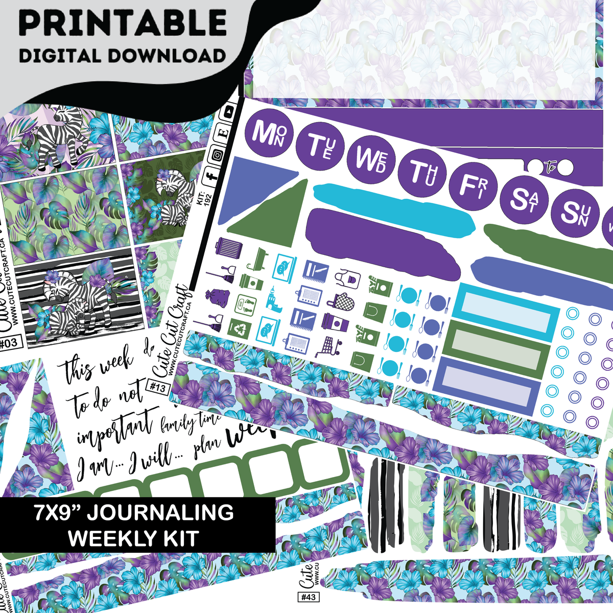 Zebra #192 || Journaling Kit [PRINTABLE]