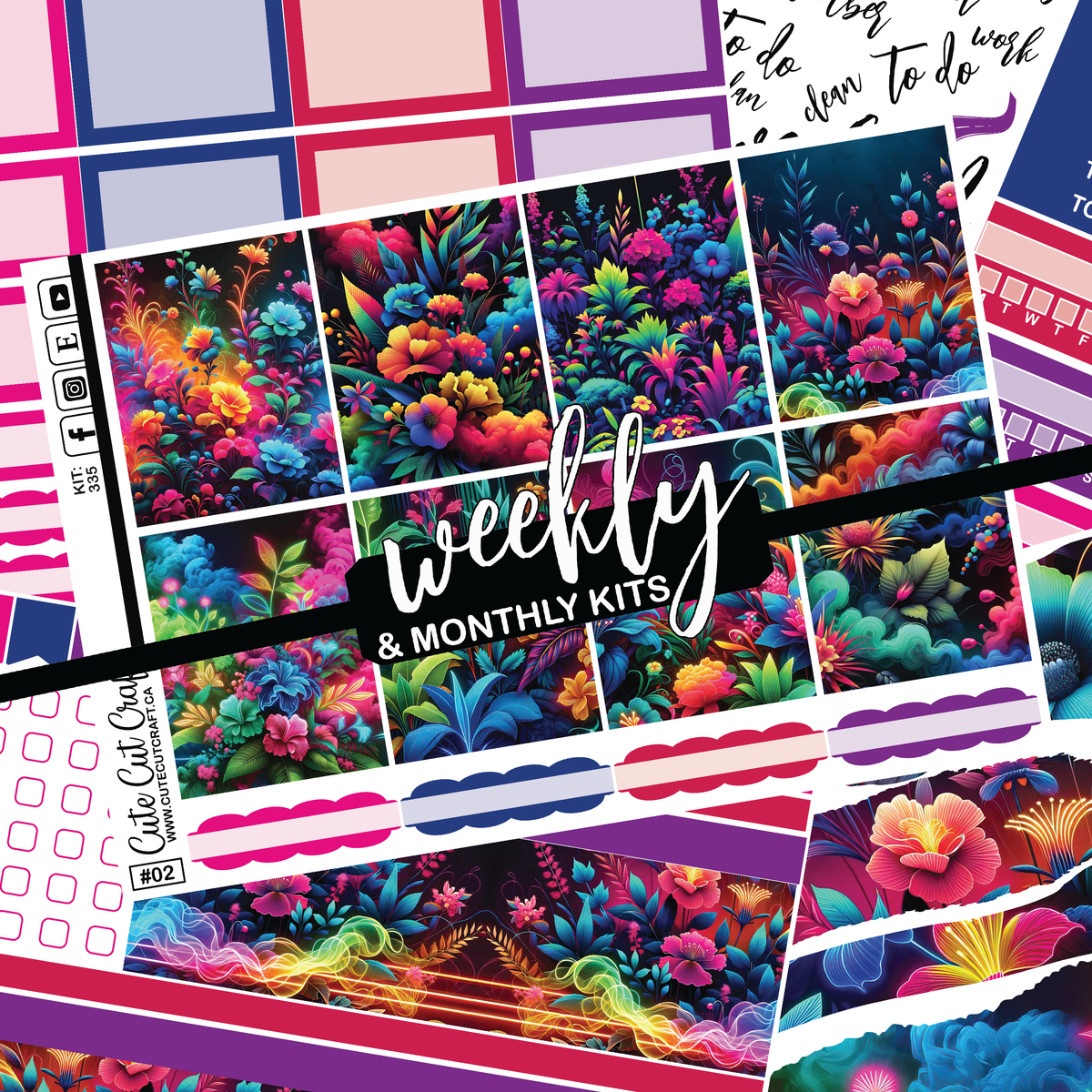 Neon Florals #335 || ECLP Weekly & Monthly