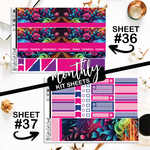 Neon Florals #335 || ECLP Weekly & Monthly