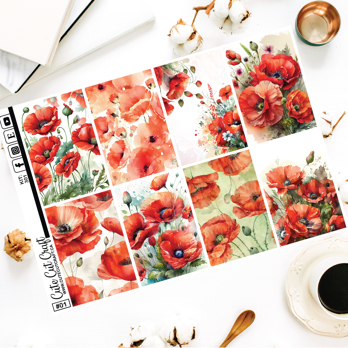 November Poppies #301 || EC/HP Full Boxes
