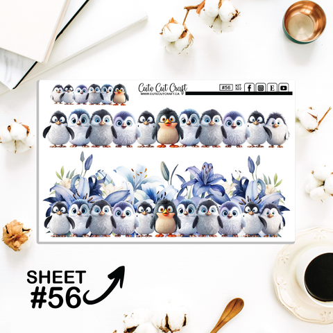 Winter Penguins #322 || Journaling Sheets