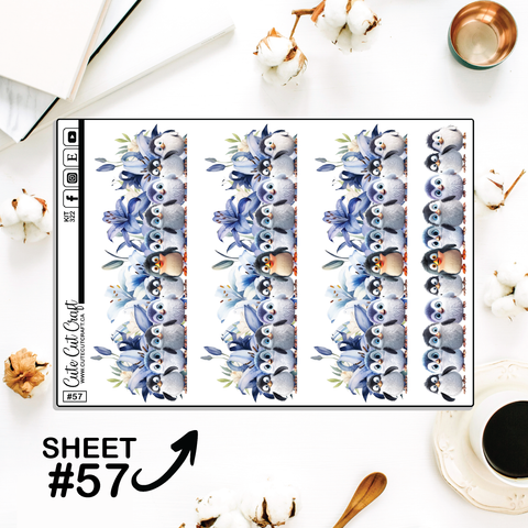 Winter Penguins #322 || Journaling Sheets