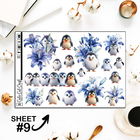 Winter Penguins #322 || Journaling Sheets