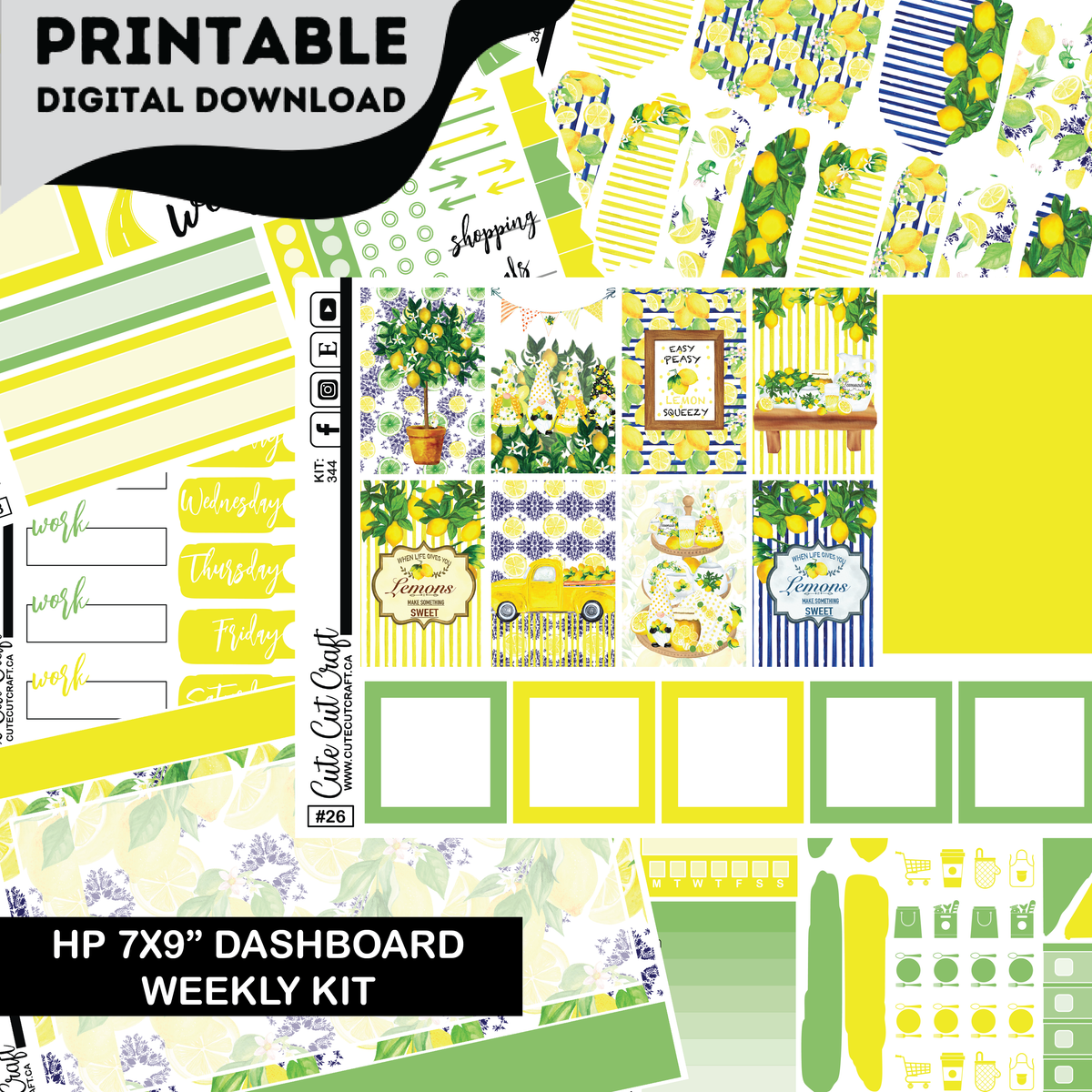Lemon Drop #344 || CHP Dashboard Kit [PRINTABLE]