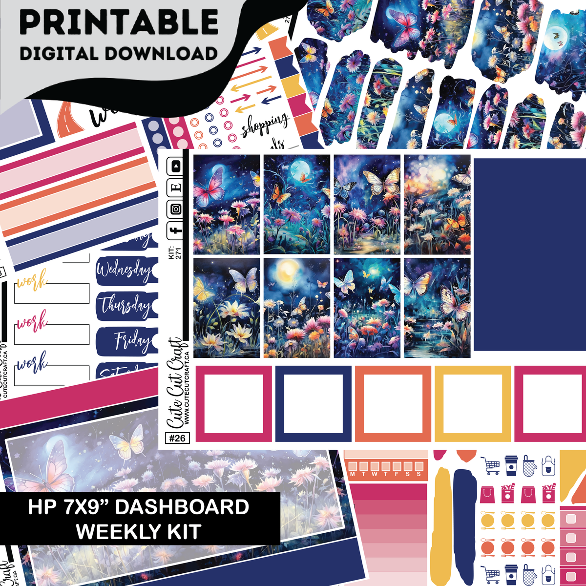 Enchanted Butterfly #271 || CHP Dashboard Kit [PRINTABLE]