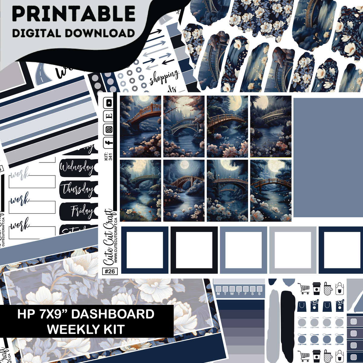 Moonlit Bridges #341 || CHP Dashboard Kit [PRINTABLE]