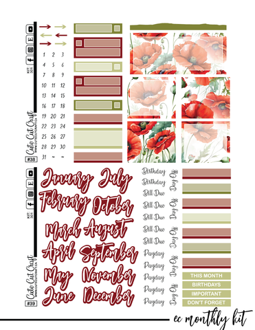 November Poppies #301 || ECLP Kit [PRINTABLE]