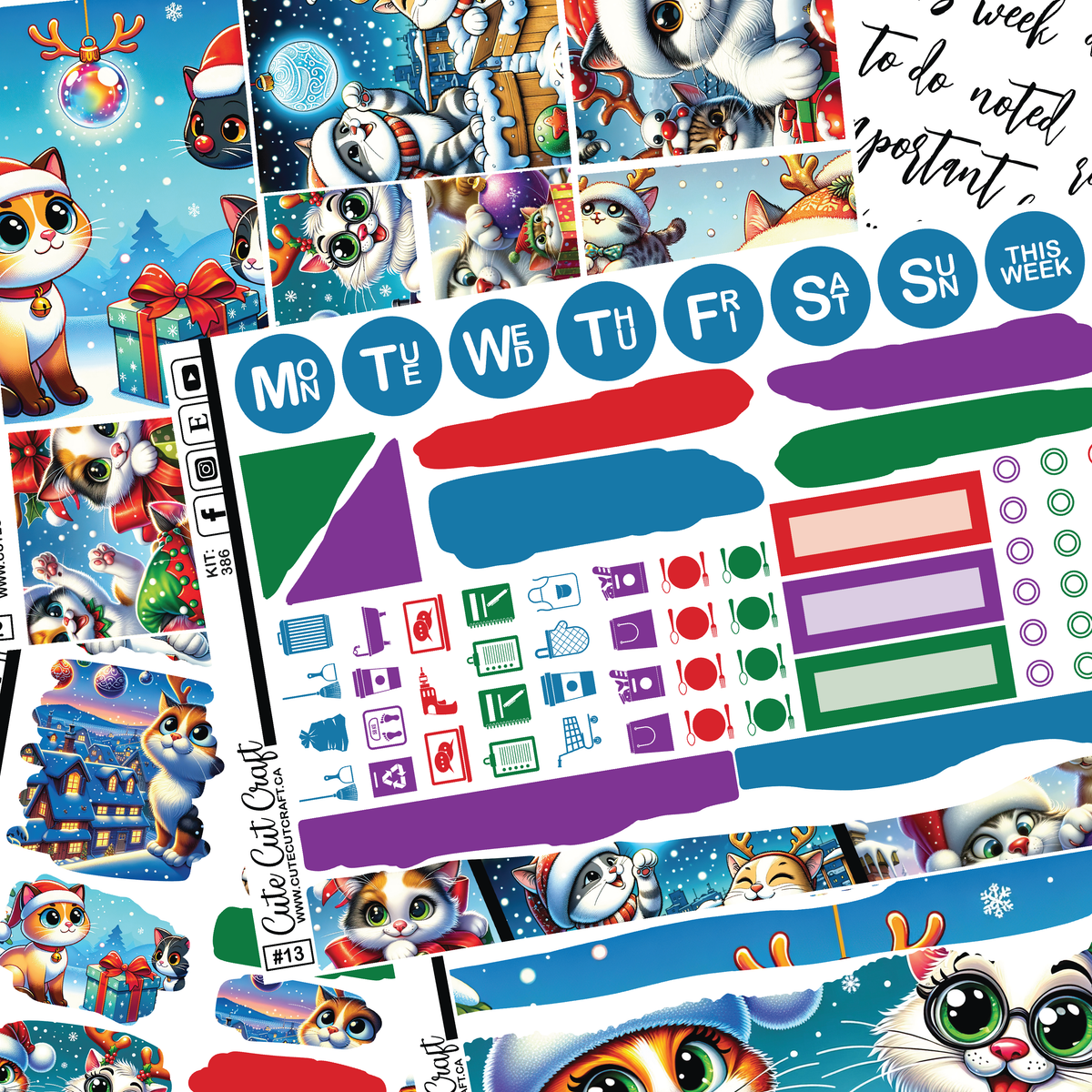 Merry Kittmas #386 || Journaling Sheets