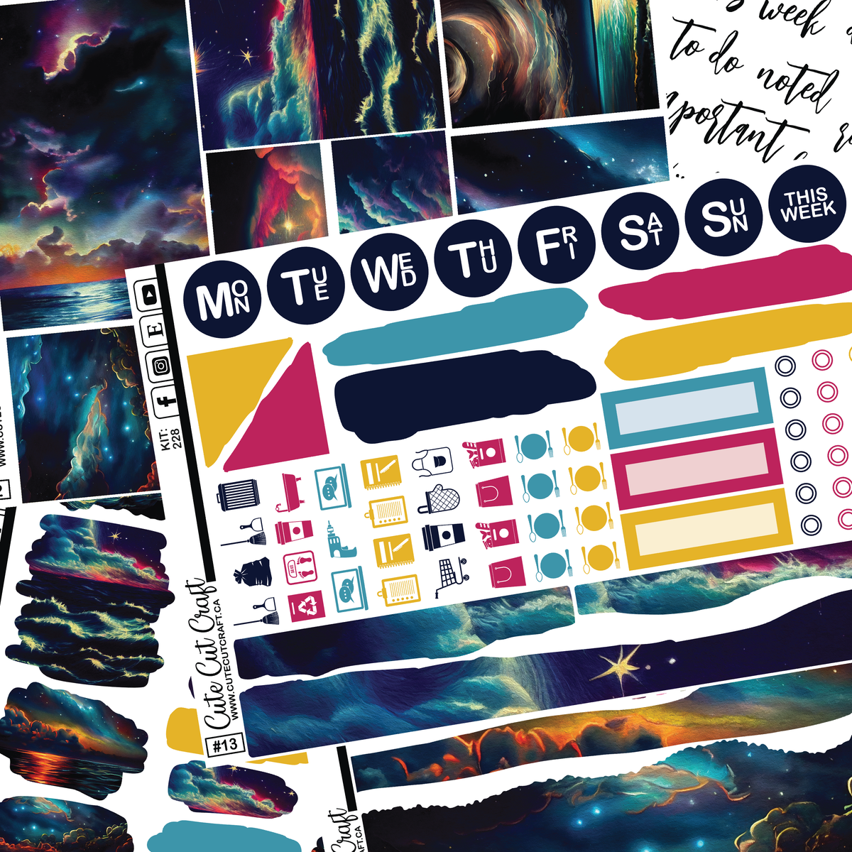 Galaxy Over The Sea #228 || Journaling Sheets