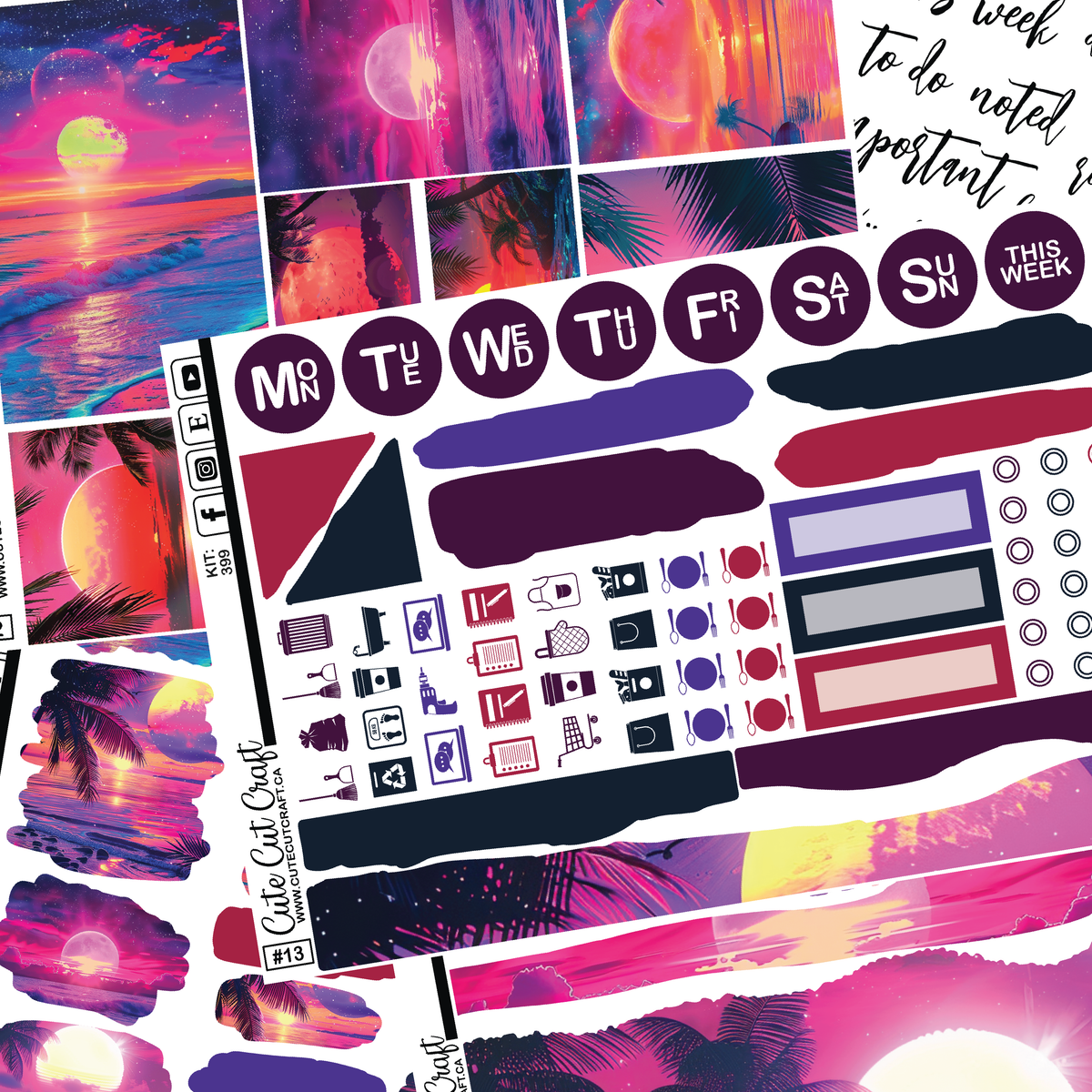 Beach Sunset #399 || Journaling Sheets