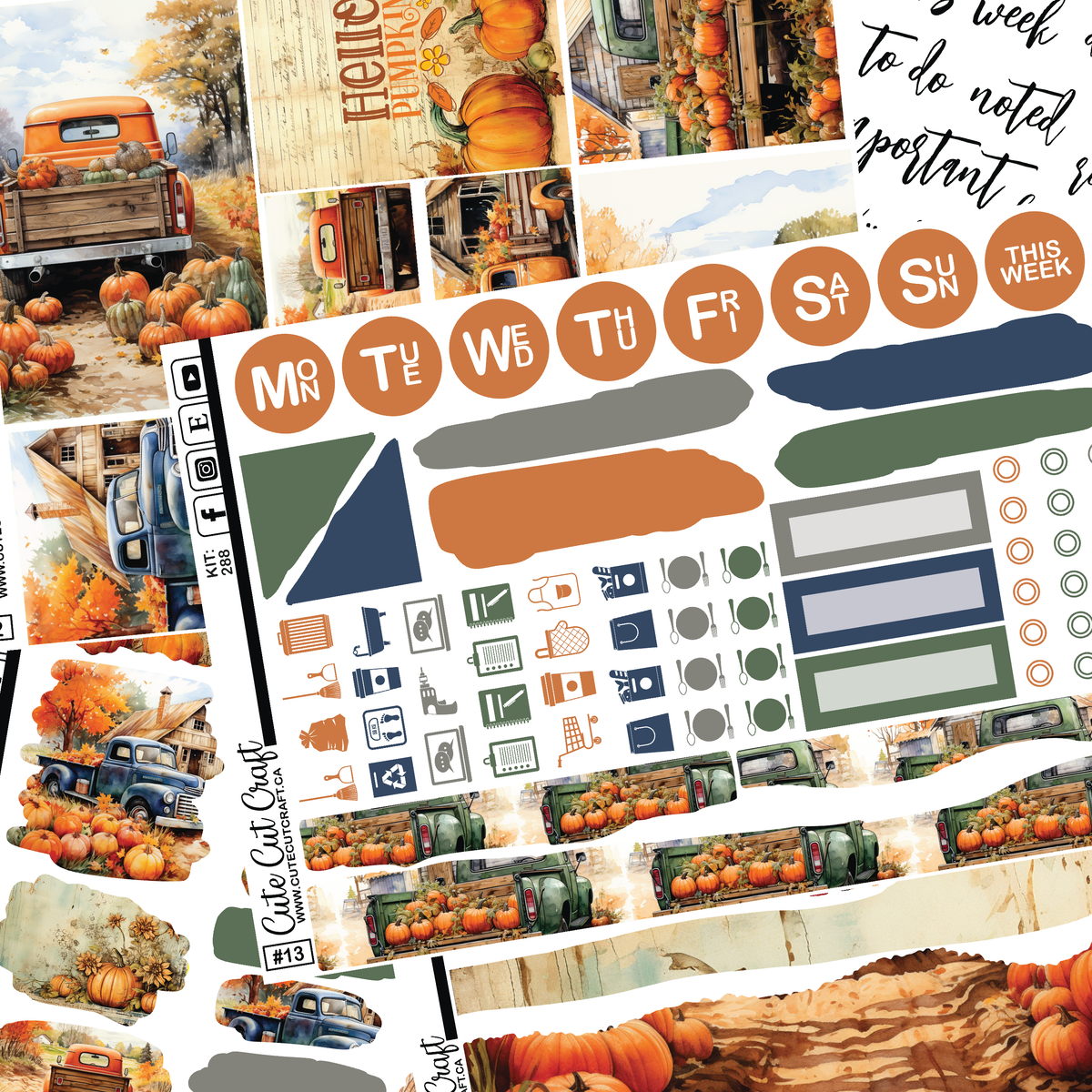 Pumpkin Truck # 288 || Journaling Sheets