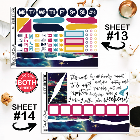 Galaxy Over The Sea #228 || Journaling Sheets