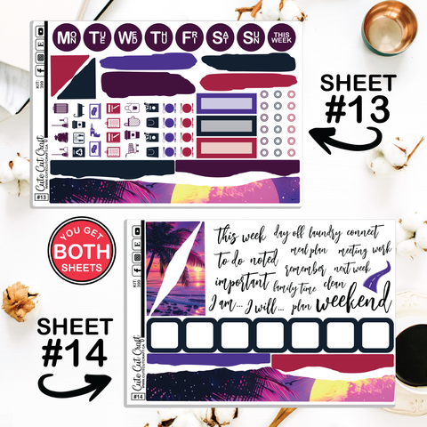 Beach Sunset #399 || Journaling Sheets