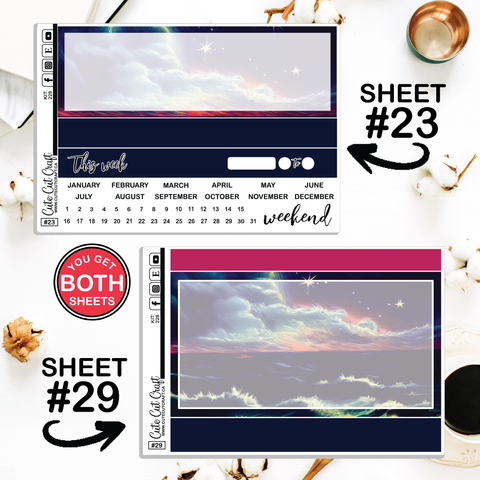 Galaxy Over The Sea #228 || Journaling Sheets