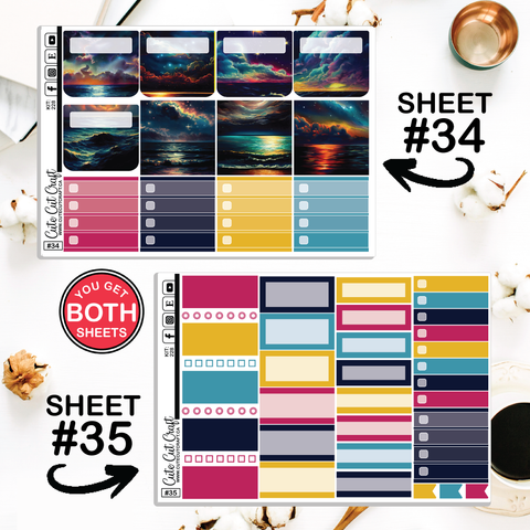 Galaxy Over The Sea #228 || Journaling Sheets