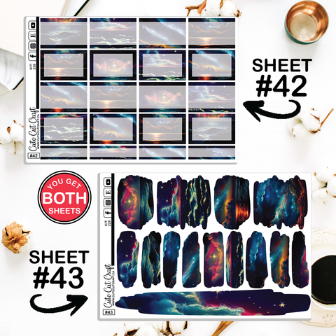 Galaxy Over The Sea #228 || Journaling Sheets