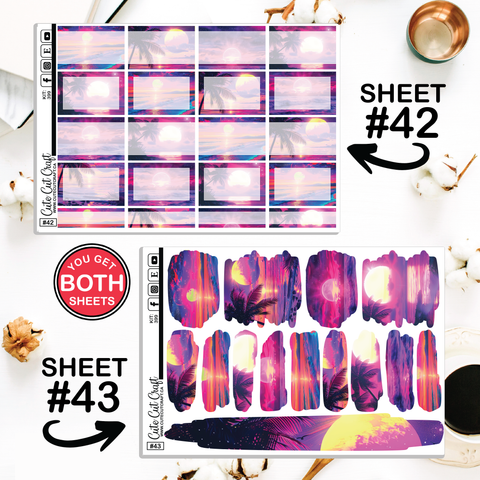 Beach Sunset #399 || Journaling Sheets