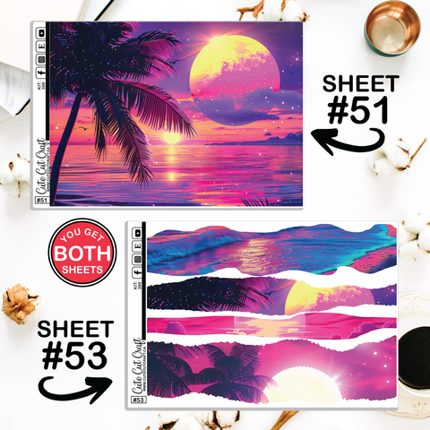 Beach Sunset #399 || Journaling Sheets