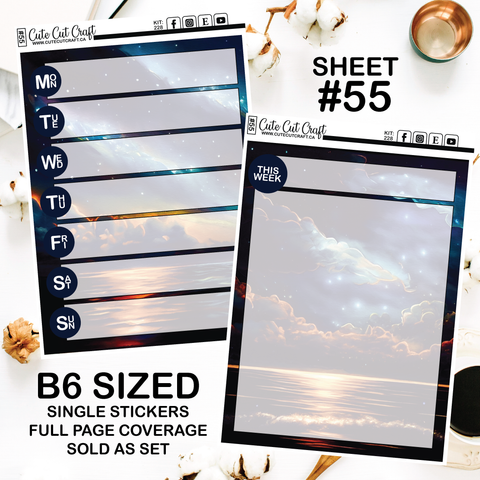 Galaxy Over The Sea #228 || Journaling Sheets