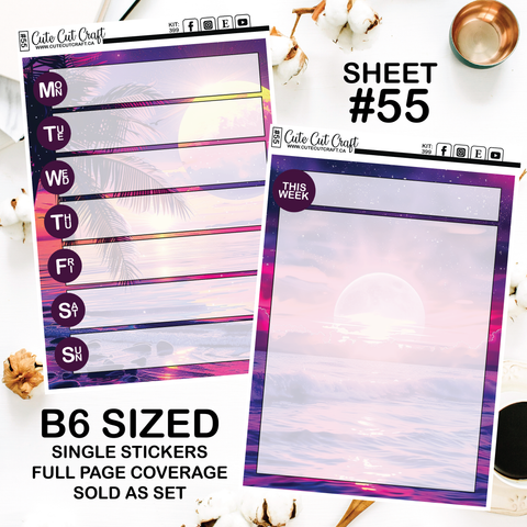 Beach Sunset #399 || Journaling Sheets