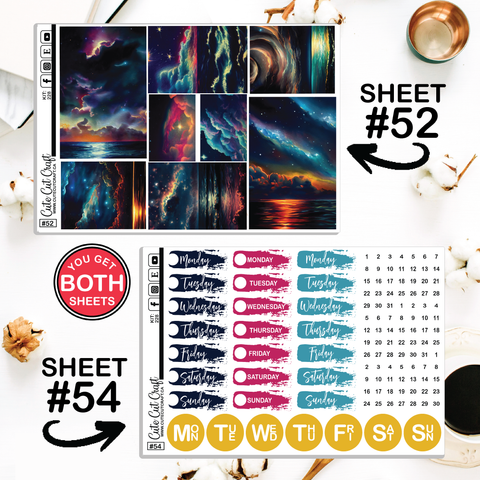 Galaxy Over The Sea #228 || Journaling Sheets