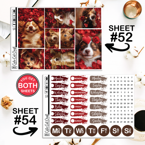 Valentine Puppy #388 || Journaling Sheets
