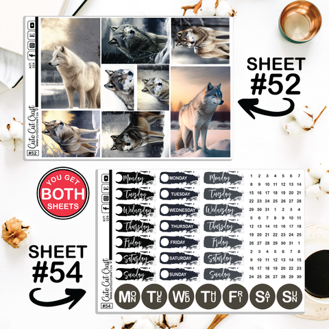 Winter Wolf #324 || Journaling Sheets