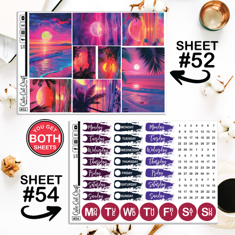 Beach Sunset #399 || Journaling Sheets