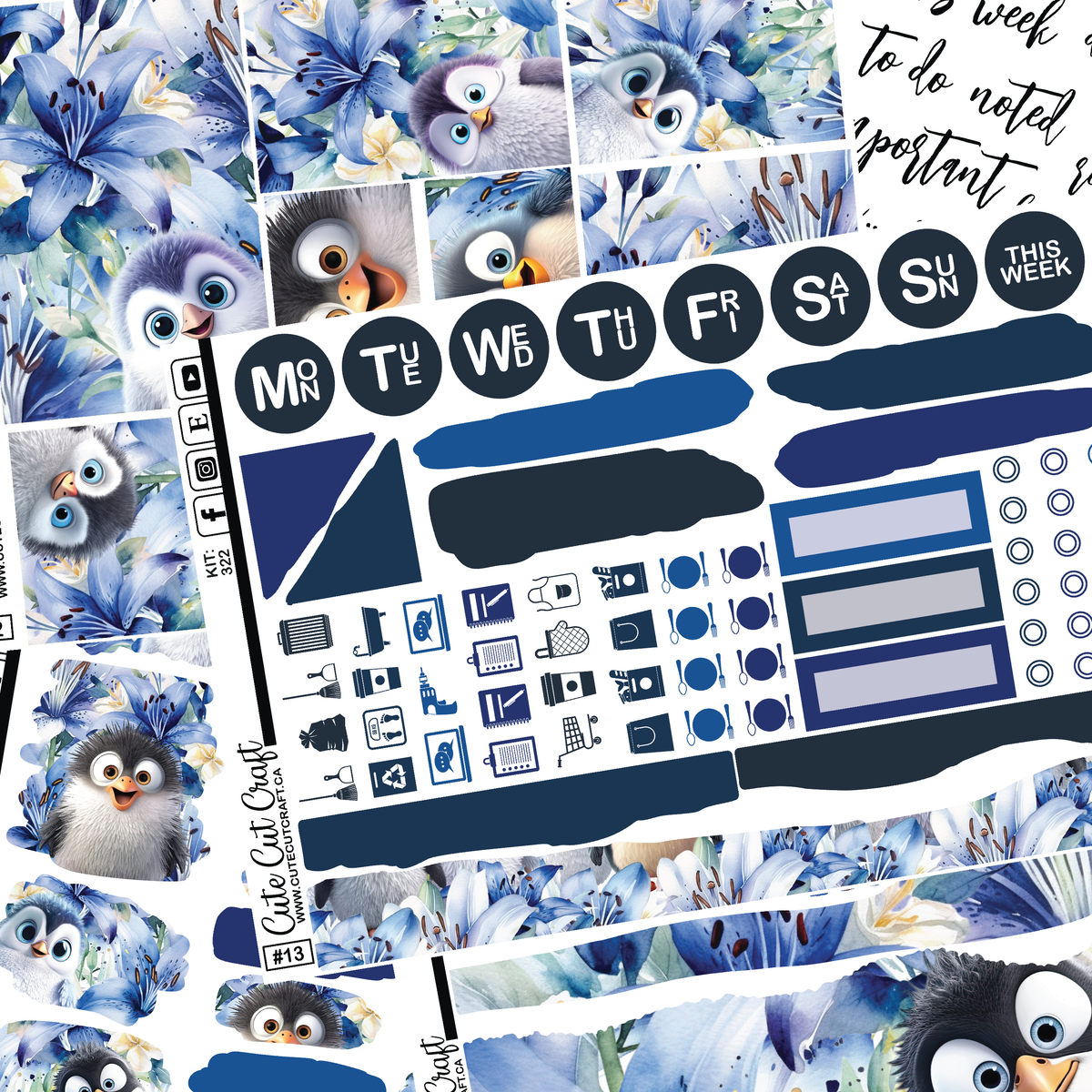 Winter Penguins #322 || Journaling Sheets