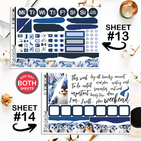 Winter Penguins #322 || Journaling Sheets