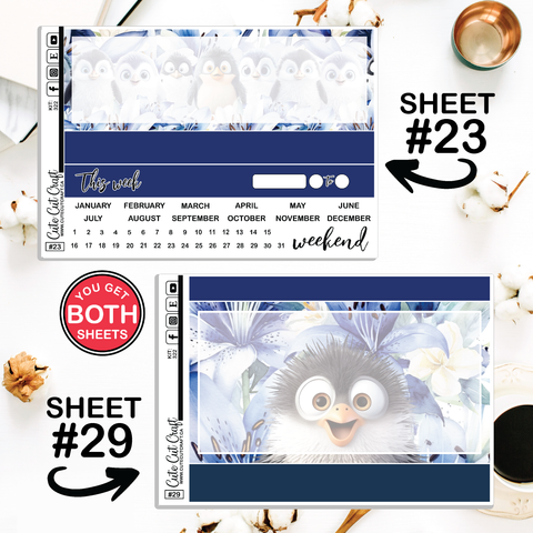 Winter Penguins #322 || Journaling Sheets