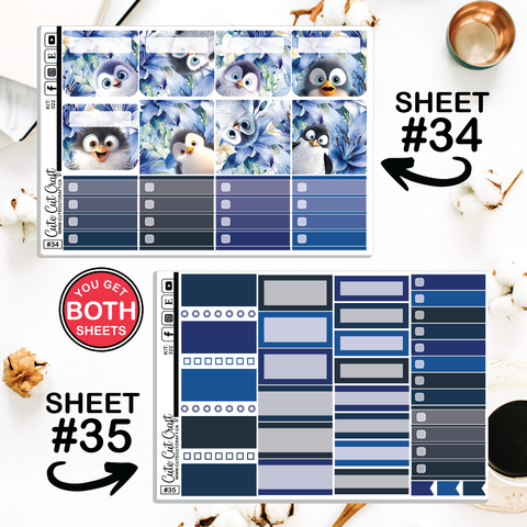 Winter Penguins #322 || Journaling Sheets