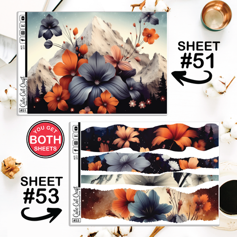 Floral Mountain #377 || Journaling Sheets