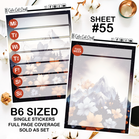 Floral Mountain #377 || Journaling Sheets