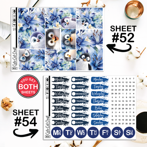 Winter Penguins #322 || Journaling Sheets