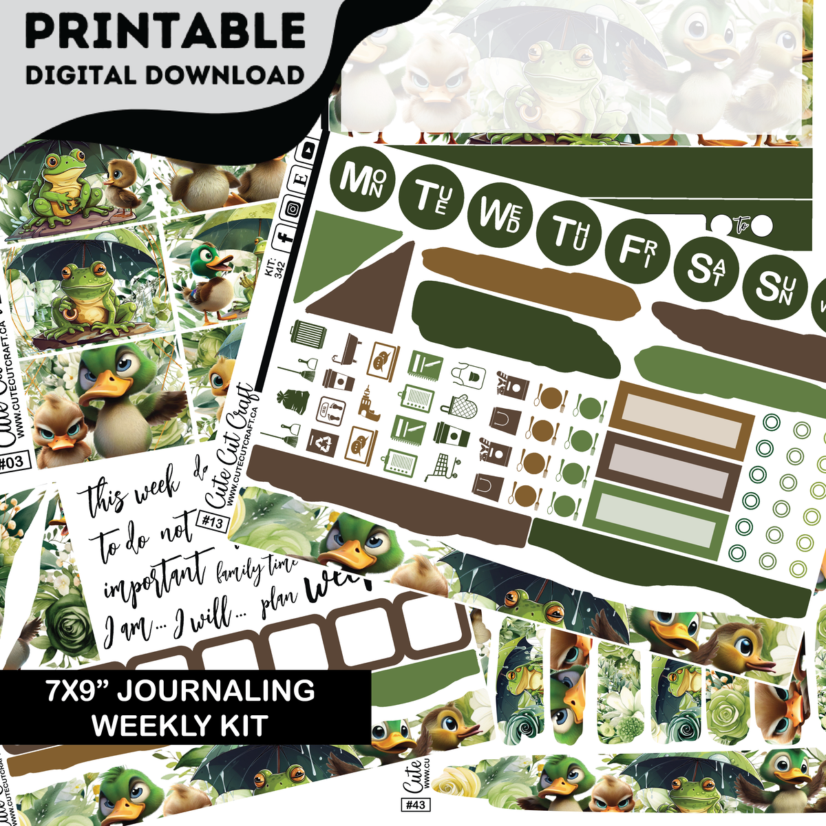 Water Buddies #342 || Journaling Kit [PRINTABLE]